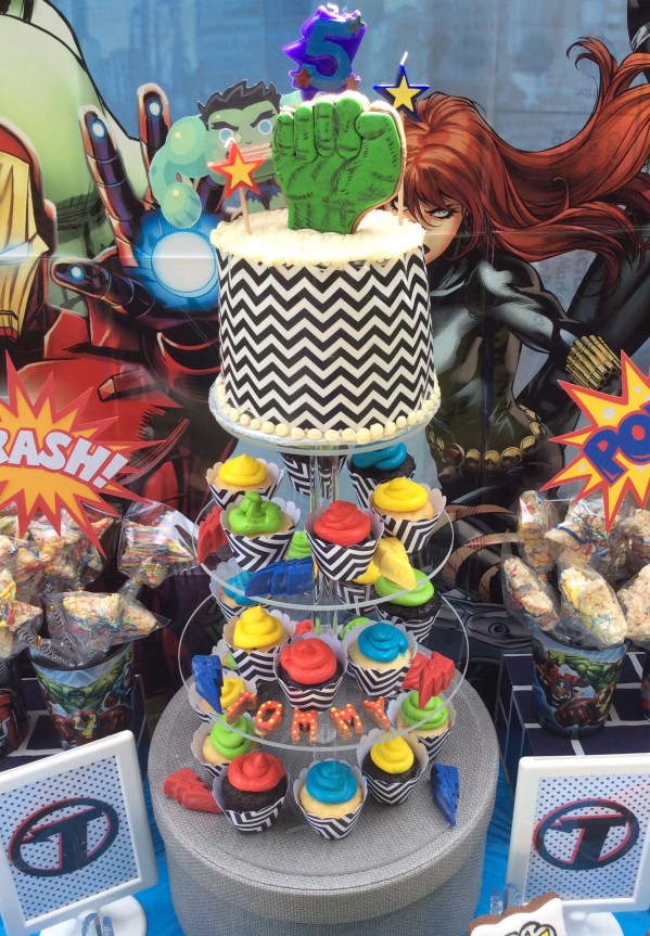 Avengers Cake and Cupcakes