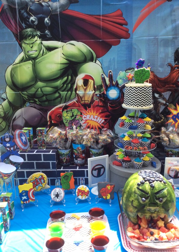 Avengers Party Treat display