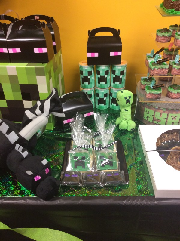 Minecraft Cookies and Chips - Ryan's 6th Bday Party